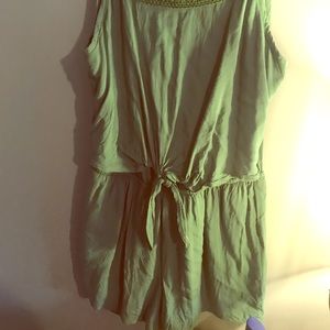 Green romper from Francesca’s Boutique
